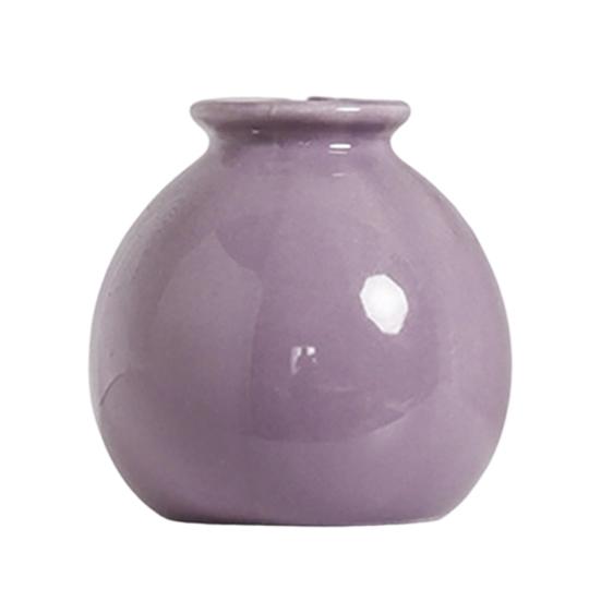 Kleine Runde Keramikvase Minimalistisch Nordisch Modern Dekorative Vase für Wohnzimmer Küche Schlafzimmer Eingangsbereich Kaminsims Tischmittelstück