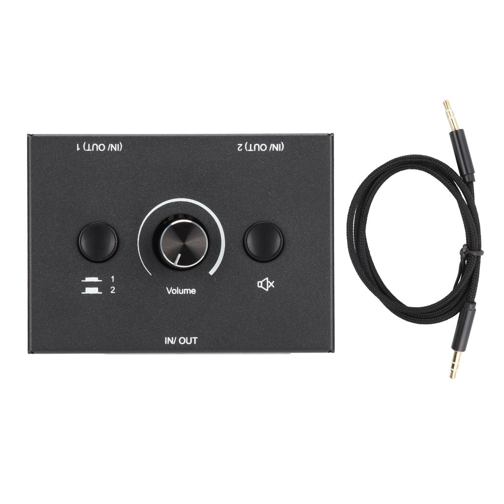 3.5mm Switcher 2 Input 1 Output Or 1 Input 2 Output Splitter Switcher Box with One Key Mute Button