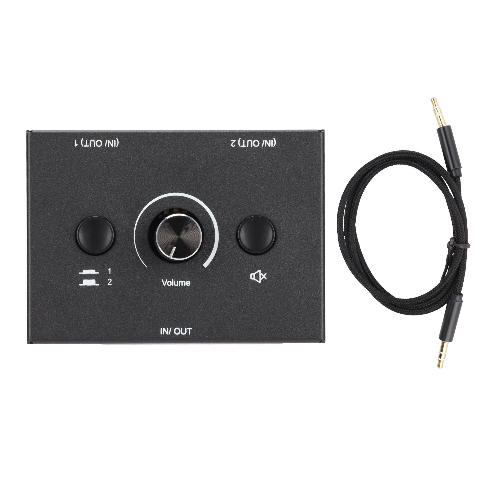 

3.5mm Switcher 2 Input 1 Output Or 1 Input 2 Output Splitter Switcher Box with One Key Mute Button