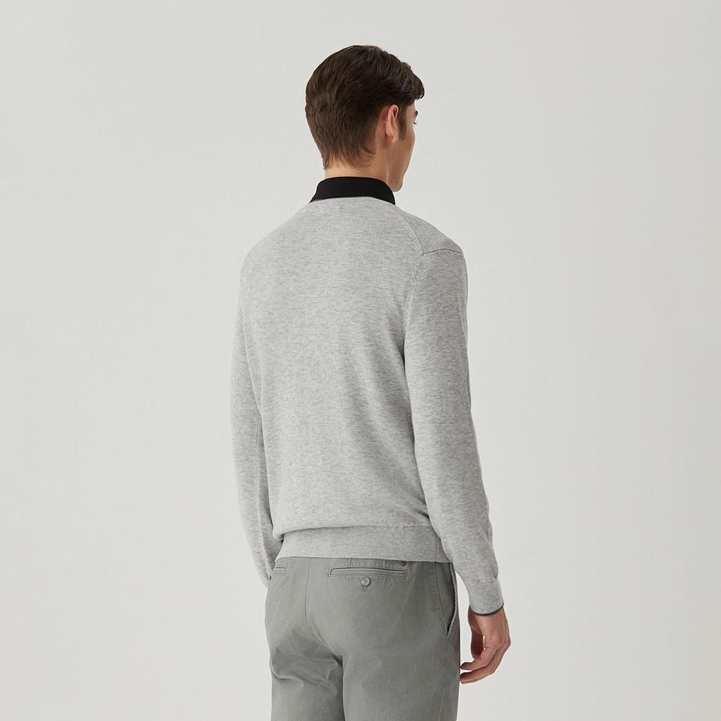 FERRAROMILANO Double Collar Round Sweater L/Grey (Amserd30132)