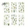 Nature Themed Stickers 6 Sheets/Set Natural Flower Scrapbook Stickers, Waterproof PVC Floral Plants Decals, Botanical Art Transparent Decorative