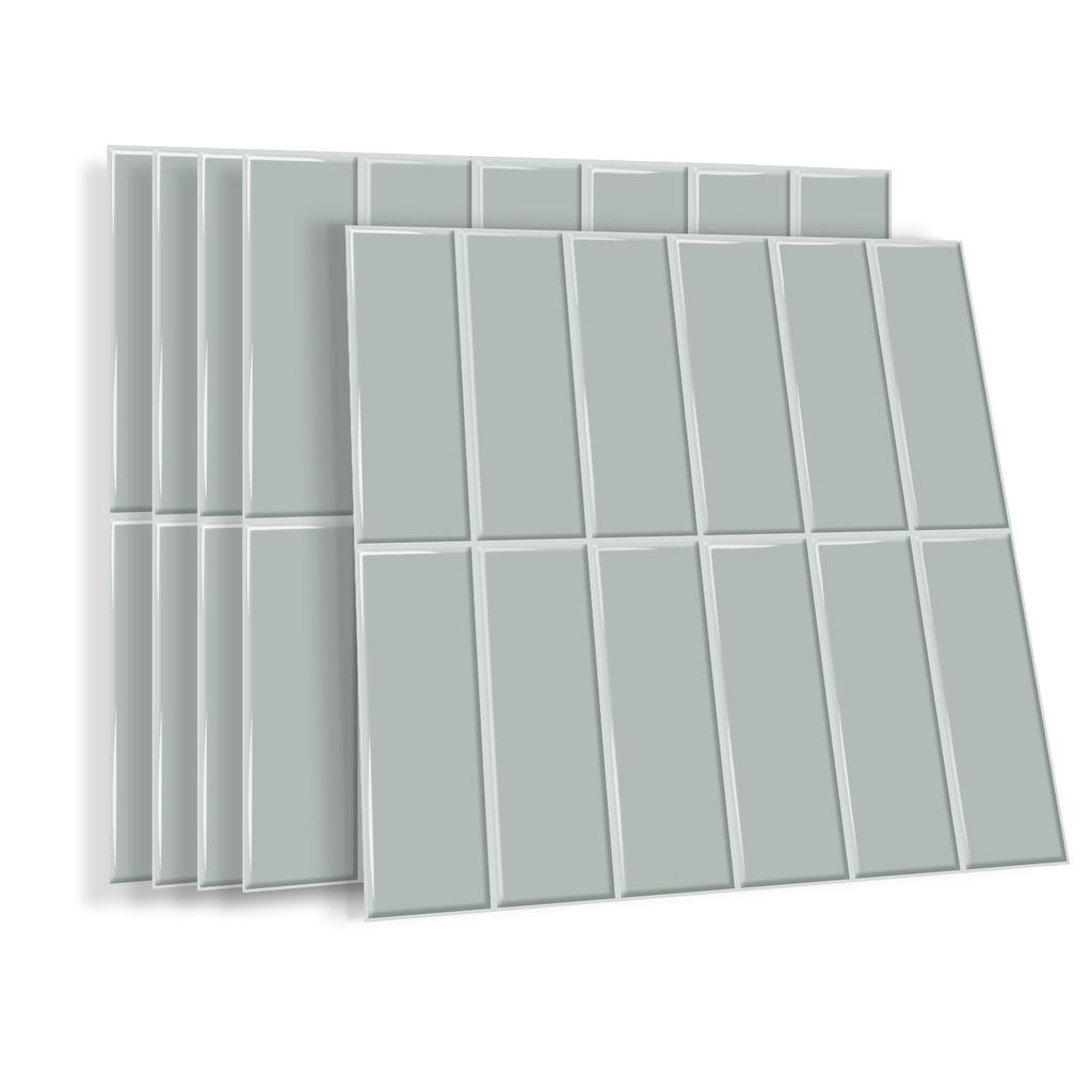10 Piezas Pegatinas de Pared Mosaico Planas Sencillas Ladrillo de Imitación Decoración de Dormitorio Impermeables Autoadhesivas Papel Tapiz de Azulejo Decoración de Armario de Cocina