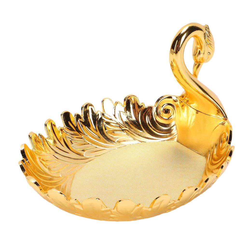Metal Fruit Bowl Vintage Exquisite Peacock Shape Decorative Plate for Snacks Nuts Dried Fruits