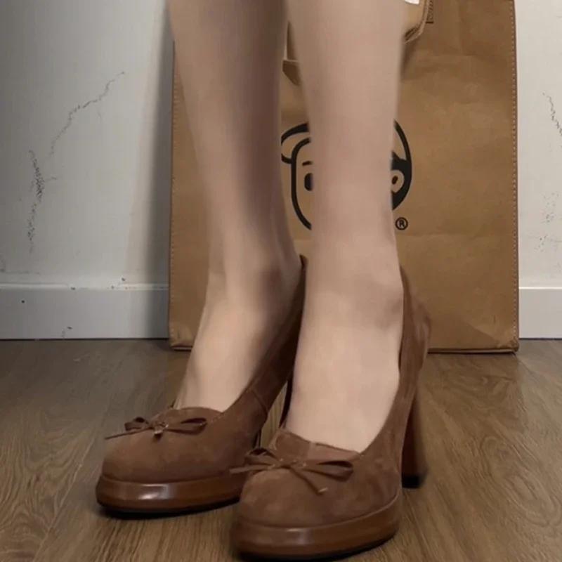 Designer Vintage Women Pumps Shoes Fashion Butterfly-knot Shoes Platform High Heels Party Club Shoes