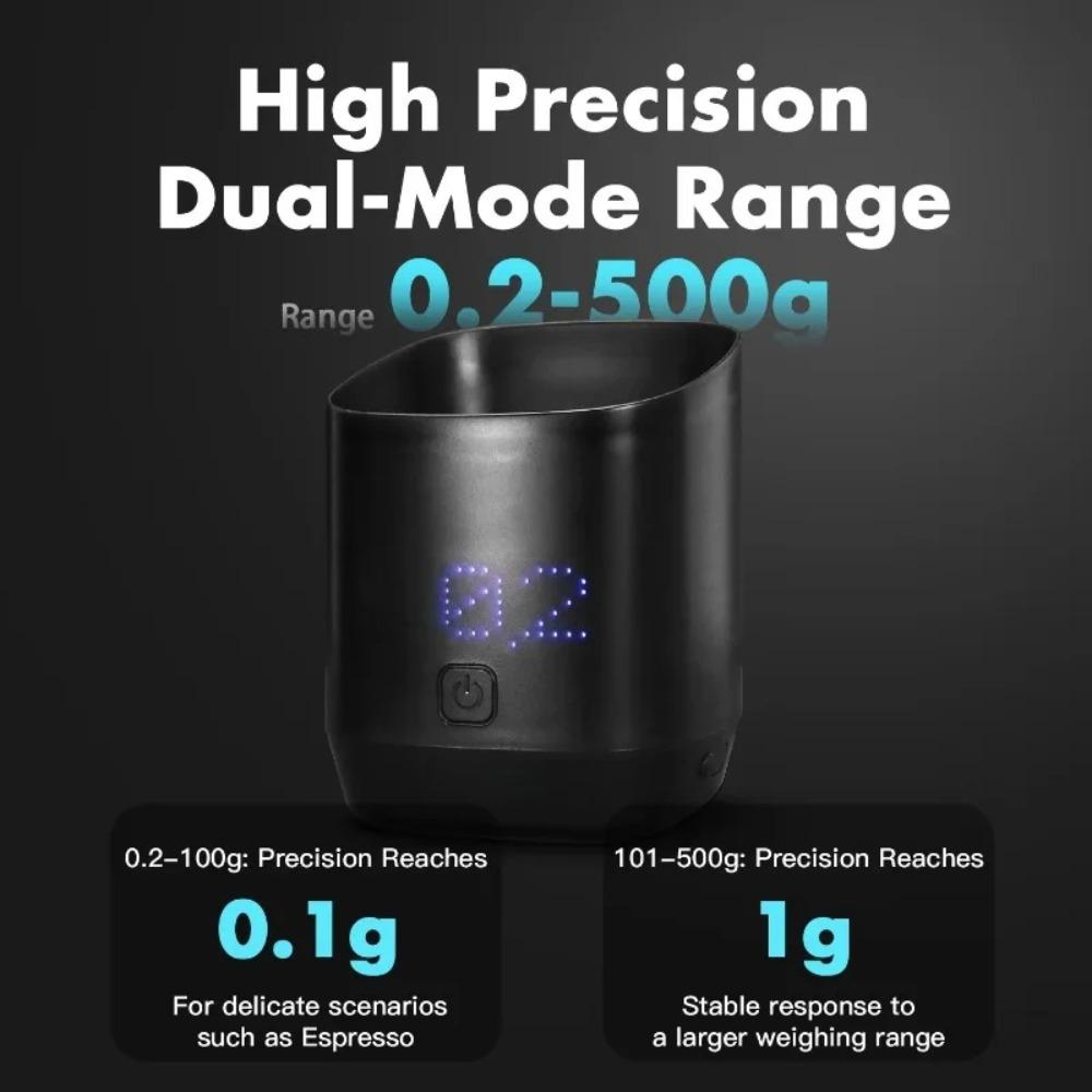 Intelligent and lightweight electronic coffee weighing cup, LED display screen, rechargeable coffee quantitative cup