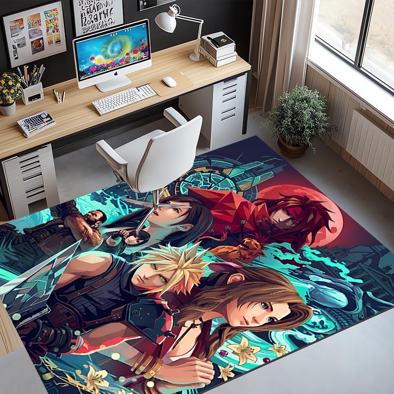 Final Fantasy Pattern Rug, Indoor/Outdoor Mat, for Picnic, Gameroom, Bedroom, Office, Living Room, Home Decor Carpet, Birthday Gift