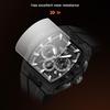 NAVIFORCE Original Men Sports Chronograph Watch Quartz Movement Silicone Strap 50m Waterproof Luminous Pointer Lightweight Men Casual Watch NF6113