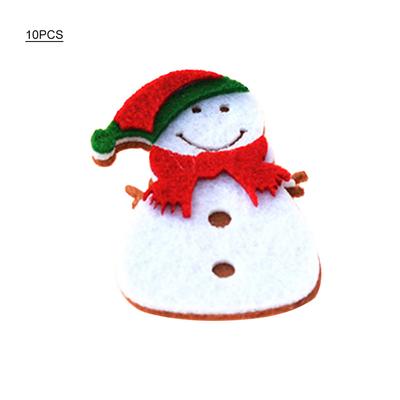 Dubbellagers Filt Snögubbe Applikationer Filt Ornament Kit för Juldekoration 5#