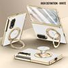 Supporto Magnetico Metallico con Cinturino da Polso Custodia per Telefono 2-in-1 per Samsung Galaxy Z Fold 8 Fold8 Ultra Copertura Anteriore in Pelle Schermo in Vetro
