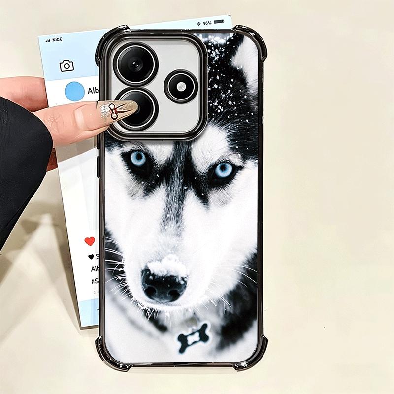 Alaskan Husky Cute Dogs Plating Phone Case For Xiaomi Poco X5 X6 X7 X8 Pro Max F8 Ultra F7 M8 M7 M5S Redmi 15C 15 14C 13C 13 X3