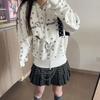 Japanischer Stil Bedruckte Buchstaben Kapuzenpullover Damen Lässig Kapuze Herbst Modisch Reißverschluss Vintage Langarm Sweatshirts