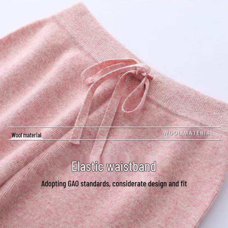 

Women s High Waist Elastic Wool Pants - Wide Leg, Slimming, Casual, Autumn/Winter Draped Style S [Height 150-155CM]