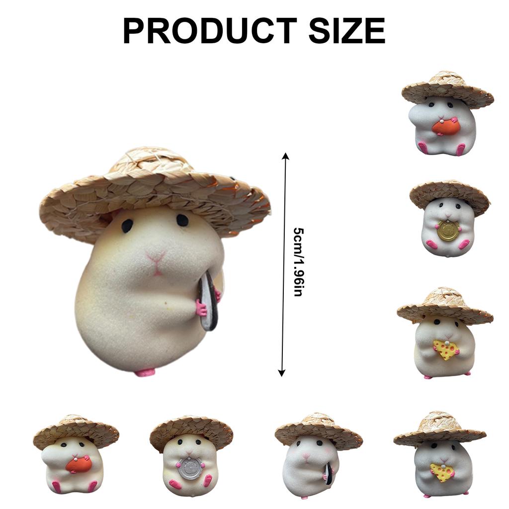 Hamster Car Decor Accessory Easy To Install Dashboard Ornament Fun Hamster Eating Seeds Vehicle Figurine for Interior