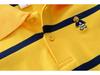 Kids' Korean-Style Striped Cotton Polo T-Shirt, Short-Sleeved for Ages 0-15