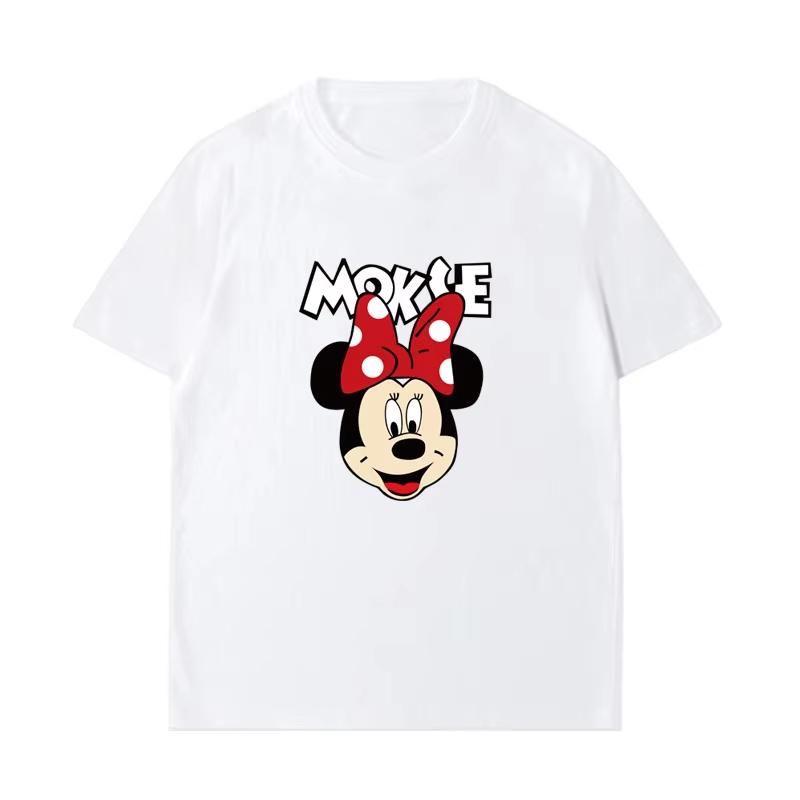 Summer New Cartoon Disney Mickey Mouse Print Couple T-shirt For Men Women Short-sleeved O-neck Tees Casual Sports Oversized  Top