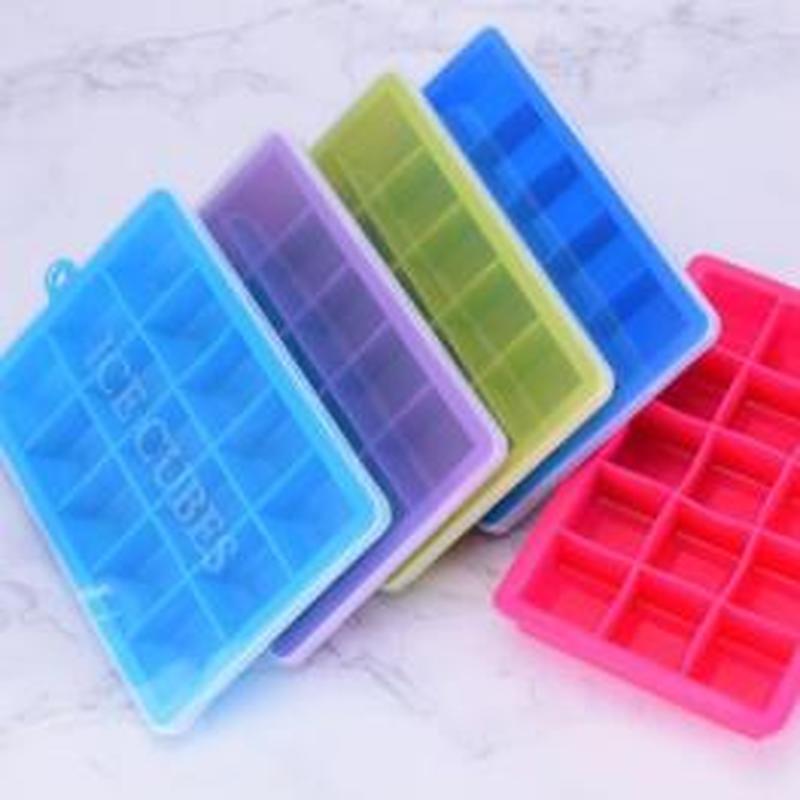 15 Grid Silicone Ice Cube with Lid Environmental Square Ice Cube DIY Ice Cube Mold