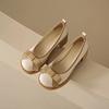 Fashion With Medium Heels Bow Round Toe Ladies Pumps Women's Shoes Chunky Block Heel Casual Y2k Vacation 2025 Trend Fashion Korean Style