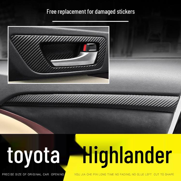 Carbon Fiber Anti-Kick Center Console Sticker for 09-21 Toyota Highlander Interior Decoration