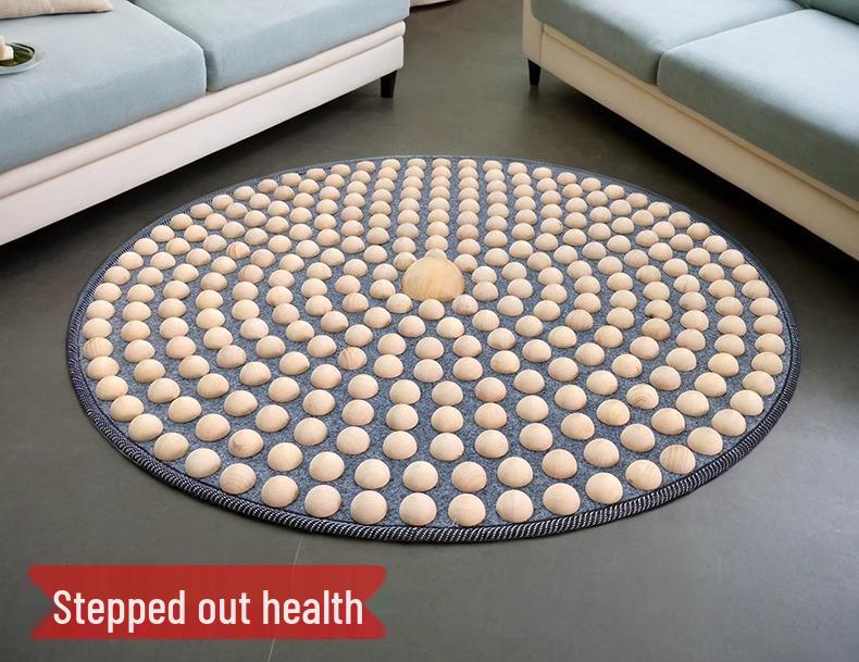 Acupressure Foot Mat: Solid Wood Traditional Chinese Medicine Floor Mat for Unblocking Meridians and Indoor Massage.