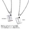 Jewel Red thread pair necklace set of 2 stainless steel 316L couple gift [Petit YU-NA] men's women's