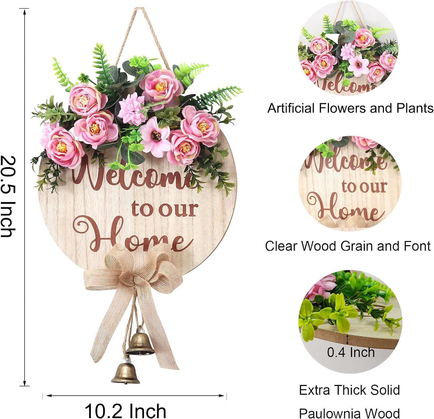 

Весна и лето Новый приветственный деревянный дверной венок, приветственное украшение, подвесные украшения для дверей, праздничные принадлежности для декора