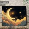 2D Boho Celestial Wall Hanging - Minimalist Moon & Star Background Cloth