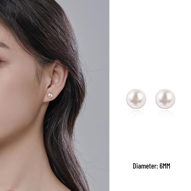 S999 Sterling Silver 5A Natural Pearl Sleep Earrings for Women - High-End, Comfortable, No Need To Remove