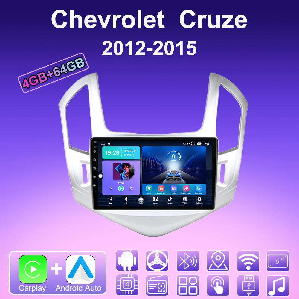 2 DIN Android Carplay Car Radio For Chevrolet  Cruze 2012-2015 Multimedia Player Head Unit Stereo GPS Navigation BT WIFI 4+64GB
