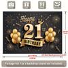 1pc Birthday 21st Gift Box Photo Booth Hanging Banner Golden Polyester