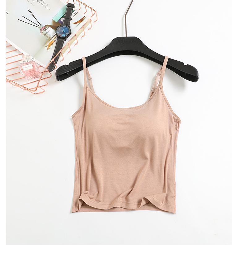 Modal Padded Crop Tank with Bra Cup & High Waist Shorts - Women's Summer Lingerie Set