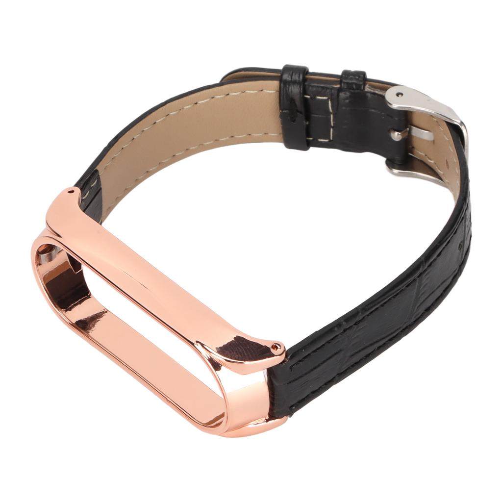 Schnellverschluss Leder Uhrenarmbänder Bambusmuster Uhrenarmbänder Handgelenk Smartwatch Armband Ersatz für Xiaomi Mi Band 6 5