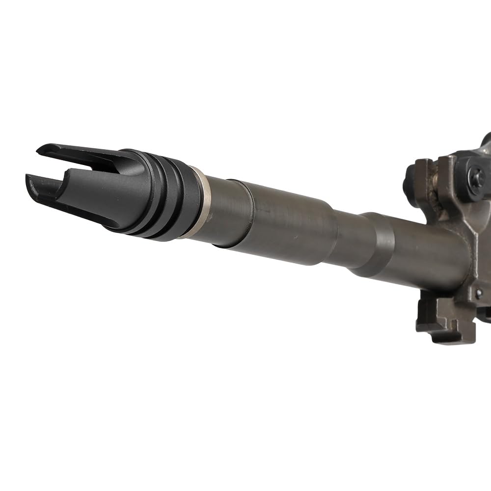 Ryohin Buhin 14mm Reverse Thread Compatible M16A1 3-Prong Flash Hider, Tulip Replica, E&C Aluminum Alloy, for XM16E1, M602, Vietnam War Version