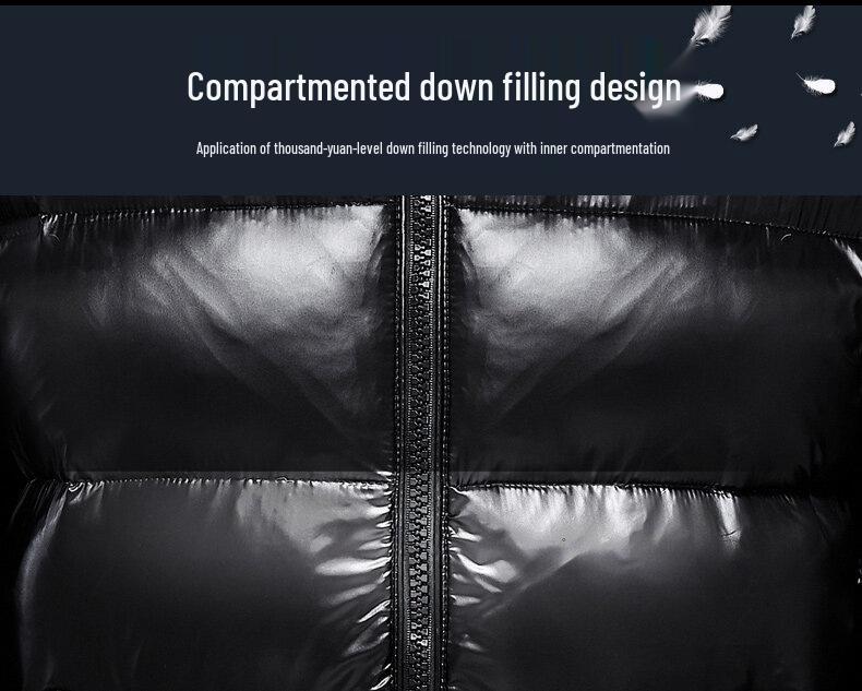 Men's Trendy Shiny Down Jacket - New Style Thickened Short Coat