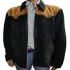Men's Black & Brown Genuine Suede Leather Fringe Jacket, Western Style Fringe Jacket, Cowboy Jacket, Men Fringed Jacket, Gift For Him