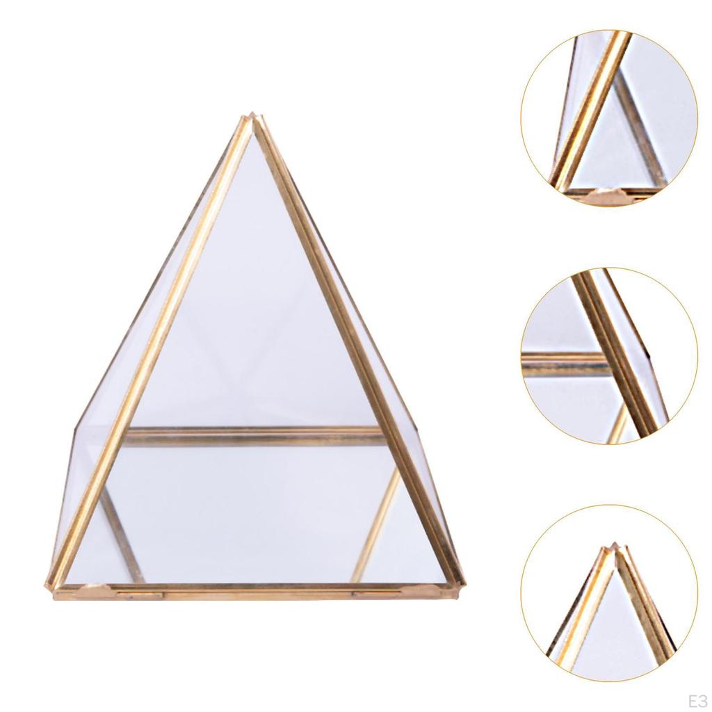 Schmuckschatulle aus Glas Dekoratives Geschenk Modern Geometrisch Staubdicht Vitrine Andenken für