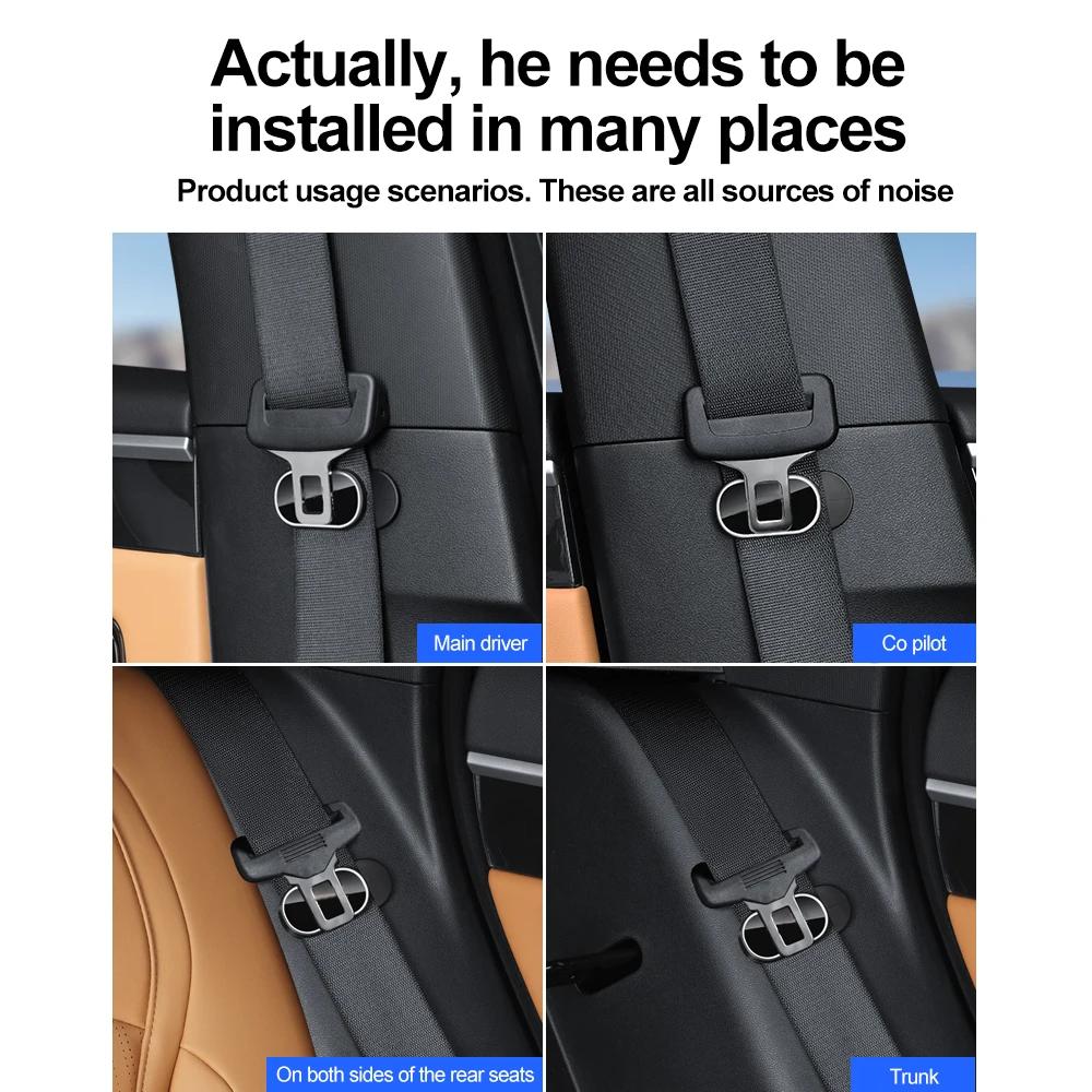 2Pcs Magnetic Car Seat Belt Holder Anti-Wear Stabilizer Adhesive Adjustable Fastener Clip for Auto Seat Safety Car Accessories