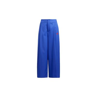 Wx W Pleat Pt Color Block Logo Print Oversized Sports Casual Pants Women Bottoms Blue H09686