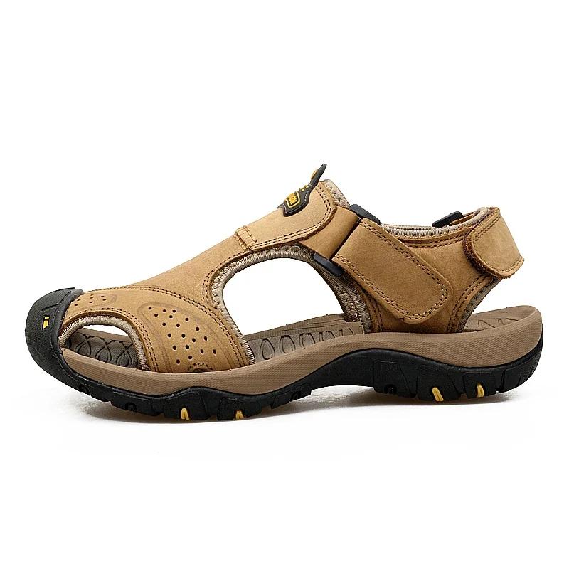 Fashion 2025 New Man's Shoes Genuine Leather Men Sandals Summer Men's Shoes Outdoor Water Shoes Leather Sandals For Men