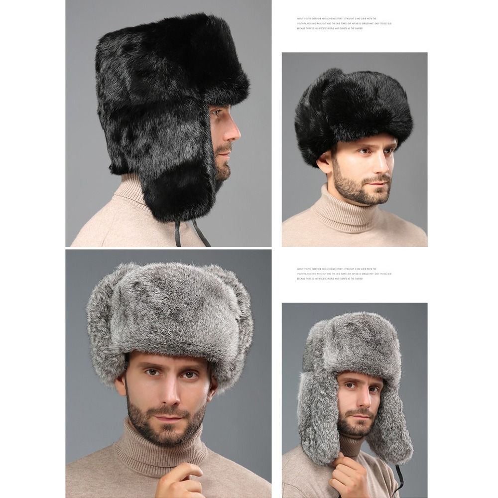 Soft Fur Bomber Hat Winter Warm Winter Russian Fur Hat Fashion Ski Cap