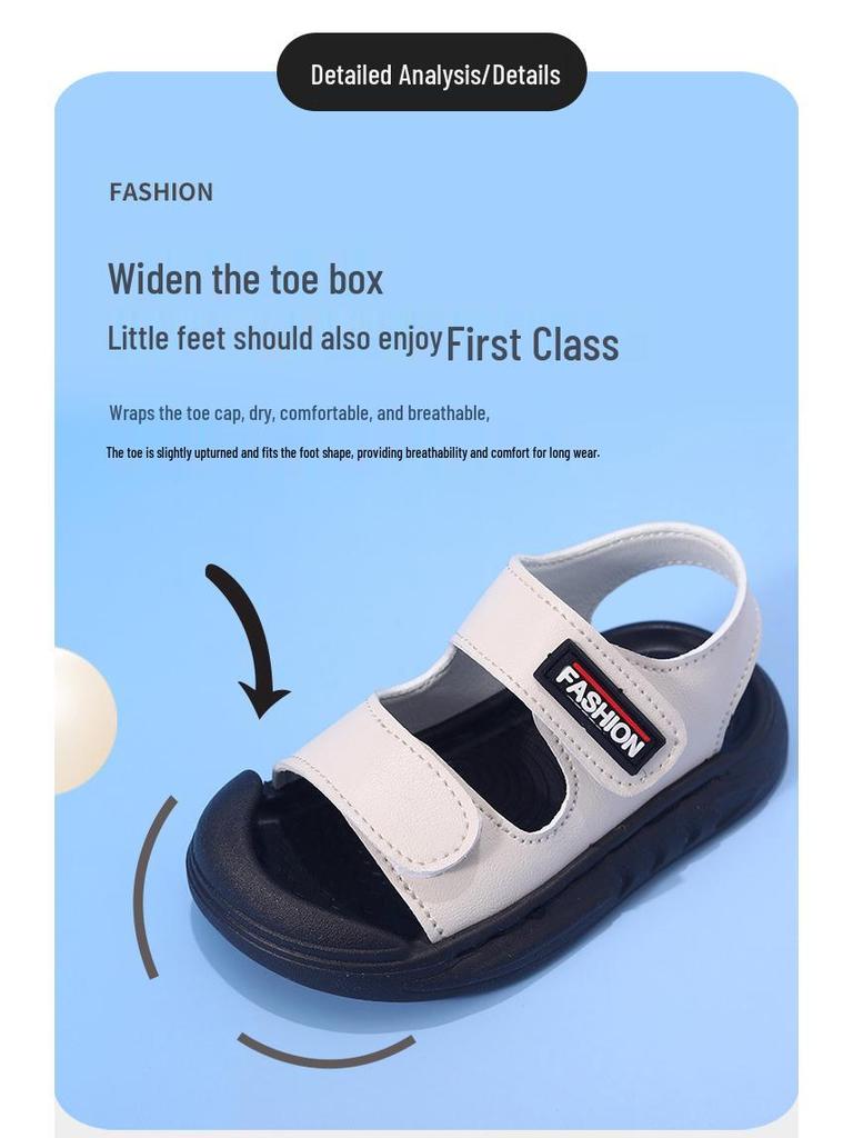 2026 Korean-Style Closed-Toe Sandals for Kids, Age 2-6, Soft Sole, Anti-Kick, Perfect for Summer Beach Activities