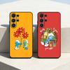 C-Cute and Fun S-Smurfs Phone Case For Samsung S26,S25,24,23,22,30,21,10,9,Ultra,Plus,Lite,FE Soft Black Case