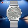OFNS Octagonal Men's Quartz Wristwatch: Simple Bar Index, Date Display, Waterproof, Business Style, Douyin Inspired.
