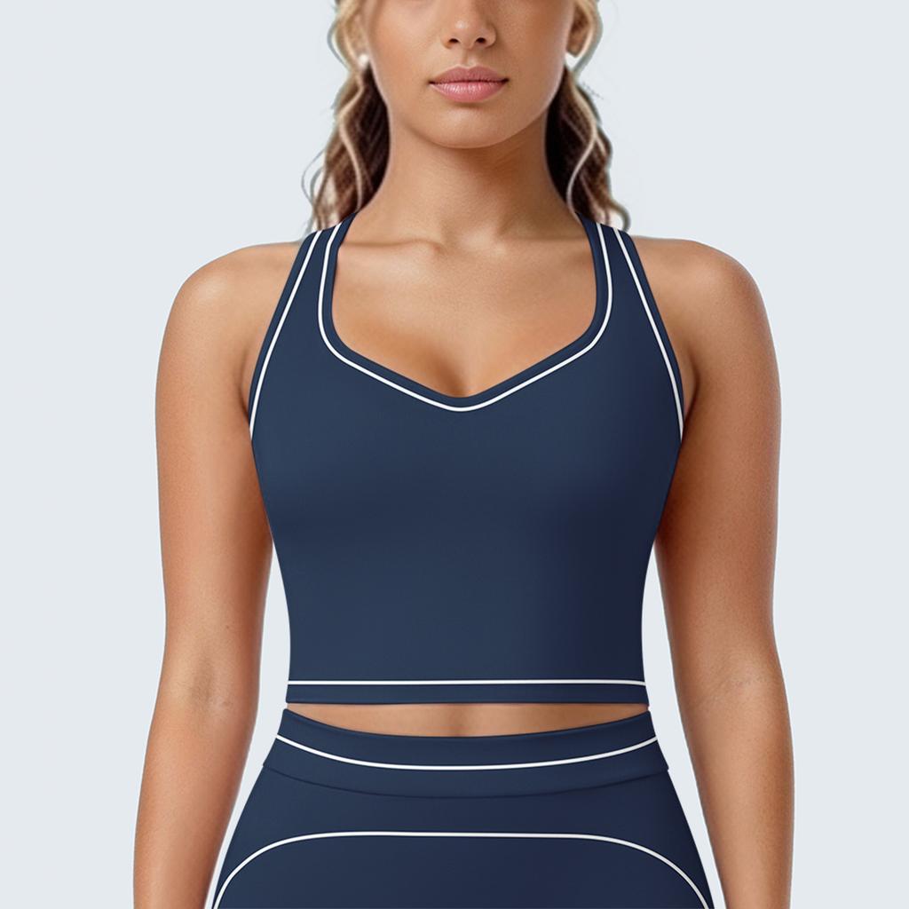 New contrasting color tight high elastic breathable yoga suit six-piece sports running fitness yoga suit women