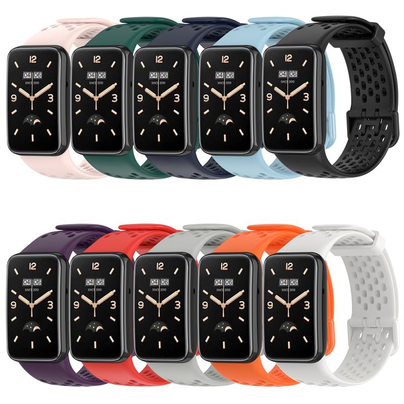 Silicone Breathable Watch Strap Smartwatch Replacement Wristband Compatible For Xiaomi Band 7pro