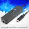 Type-C to RJ45 Gigabit Ethernet USB 3.0 Hub Splitter for Digital Accessories