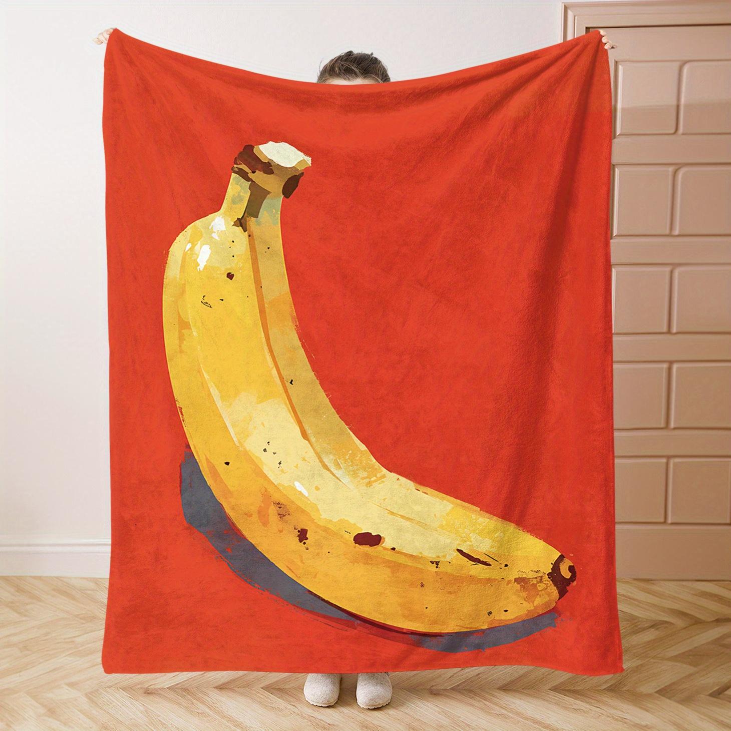 

Banana Print Flannel Throw Blanket Soft Lightweight AllSeason Bed Sofa Camping Office Gift 75x100cm (30x40inch)