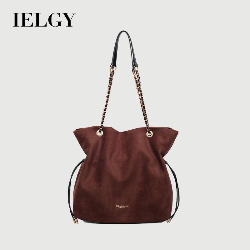 IELGY Ladies Bucket Bag Crossbody Large Capacity Chain Simple Casual Commuter Bag