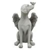 Angel Dog Memorial Statue Hand Carving Vivid Exquisite Synthetic Resin Pet Memorial Stones for Outdoor Garden