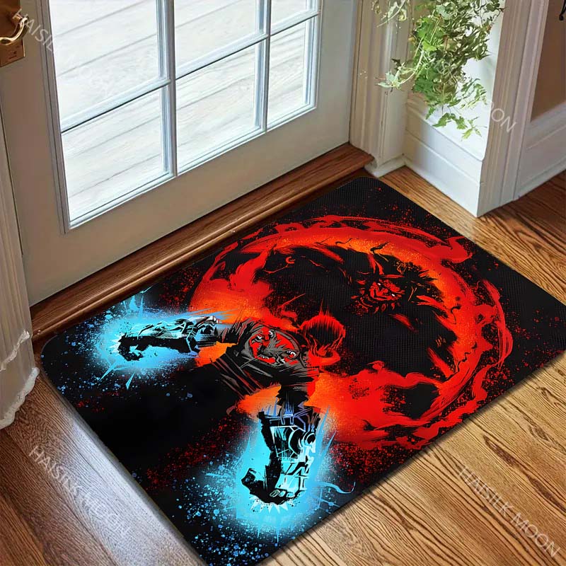 15 sizes Dark warrior and fiery monster Print Carpet Rug for Living Room Bedroom Sofa Doormat Home Decor Non-slip Floor Mat