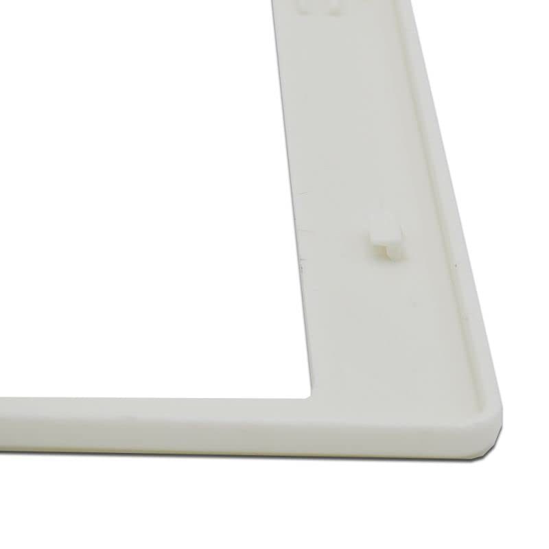 [New Regulation Compliant] White, Matte White License Plate Frames for DIY Customization, Sticker and Emblem Application (Set of 2)